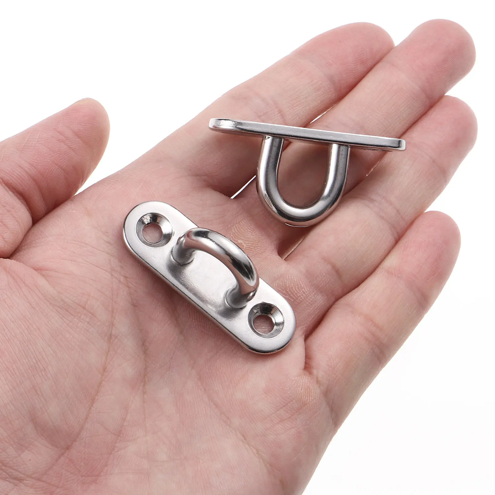 Stainless Steel U Shaped Plate Staple Hooks 4 Pack Heavy Duty Mount Hangers with Screws for Secure Loads