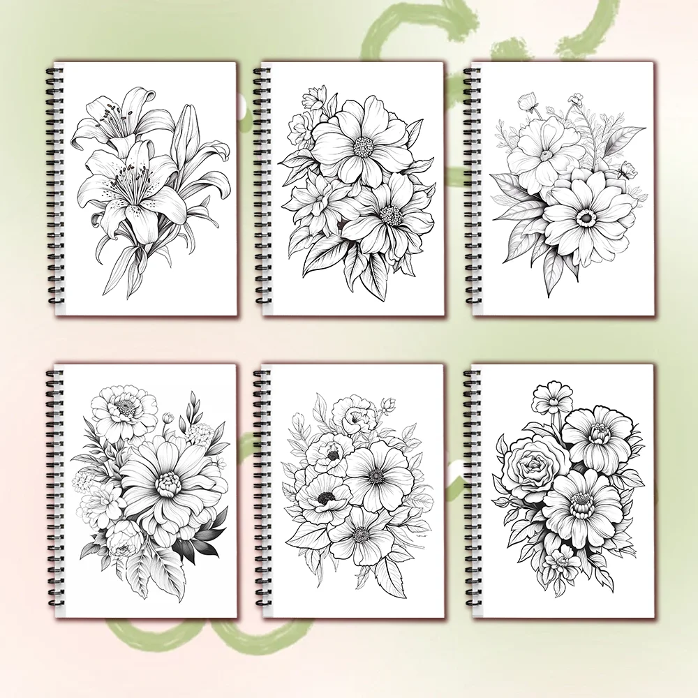 Women\'s Spiral Colouring Book - 30 Sheet Adult Colouring Book, 11.2x 8.3inch, 100gsm Thick Paper, Drawing Book, Gift of Recovery