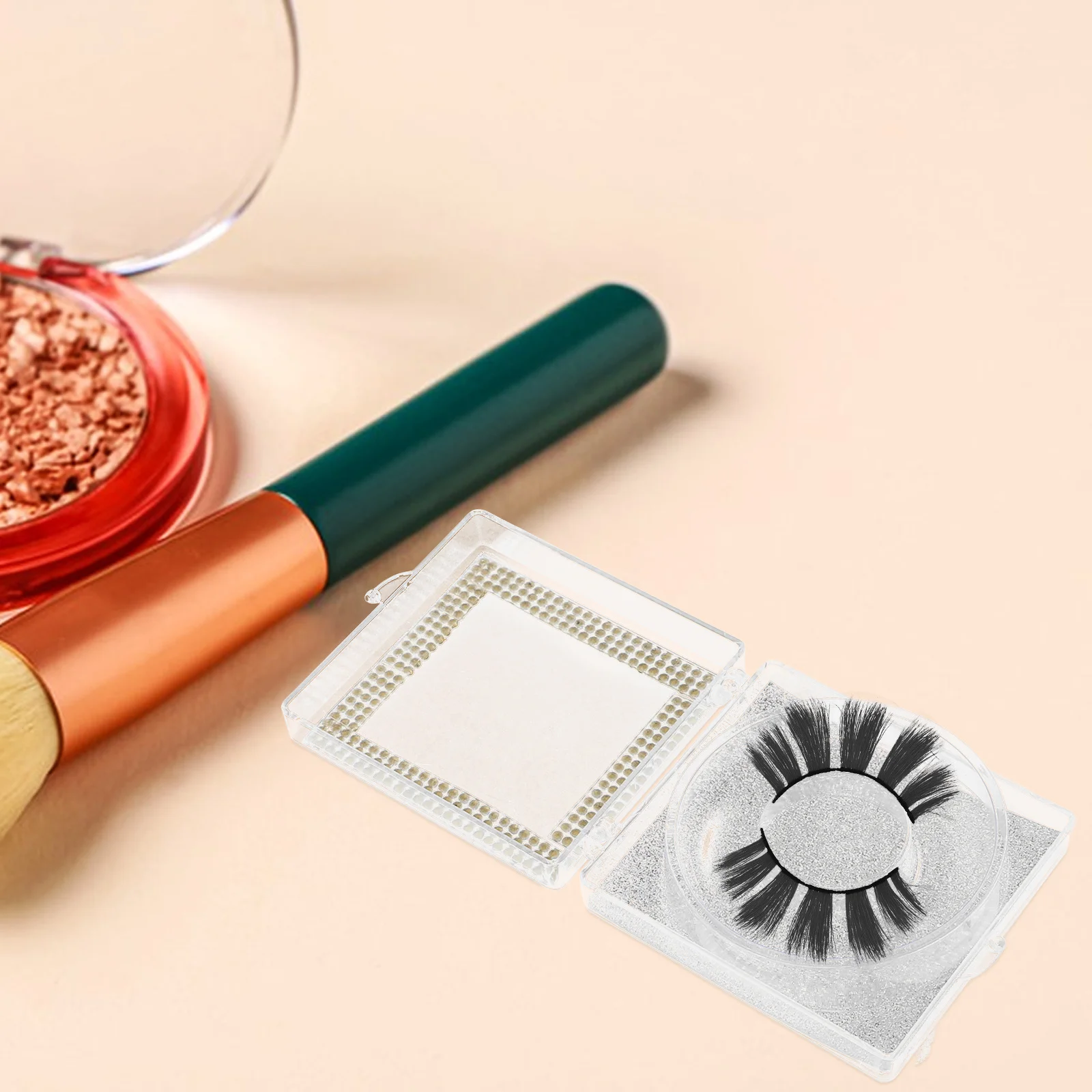 

2Pcs False Eyelash Storage Box Portable Travel Eyelash Organizer Clear Plastic Lash Holder Case False Lash Holder