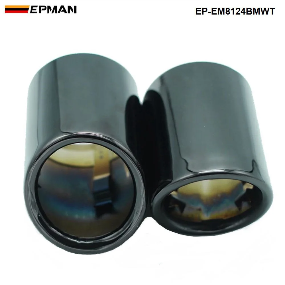 304SS Dual Exhaust Black Chrome Muffler Tips For BMW 5 Serice N20 engine EP-EM8124BMWT