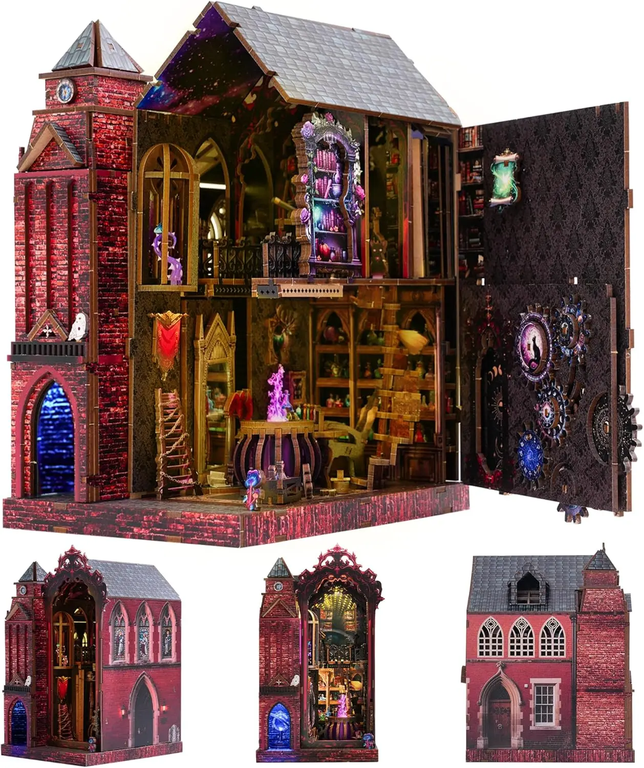 

DIY Magic Castle Book Nook Kit: 3D Wooden Puzzle for Adults, Teens - Bookshelf Decor & Gift