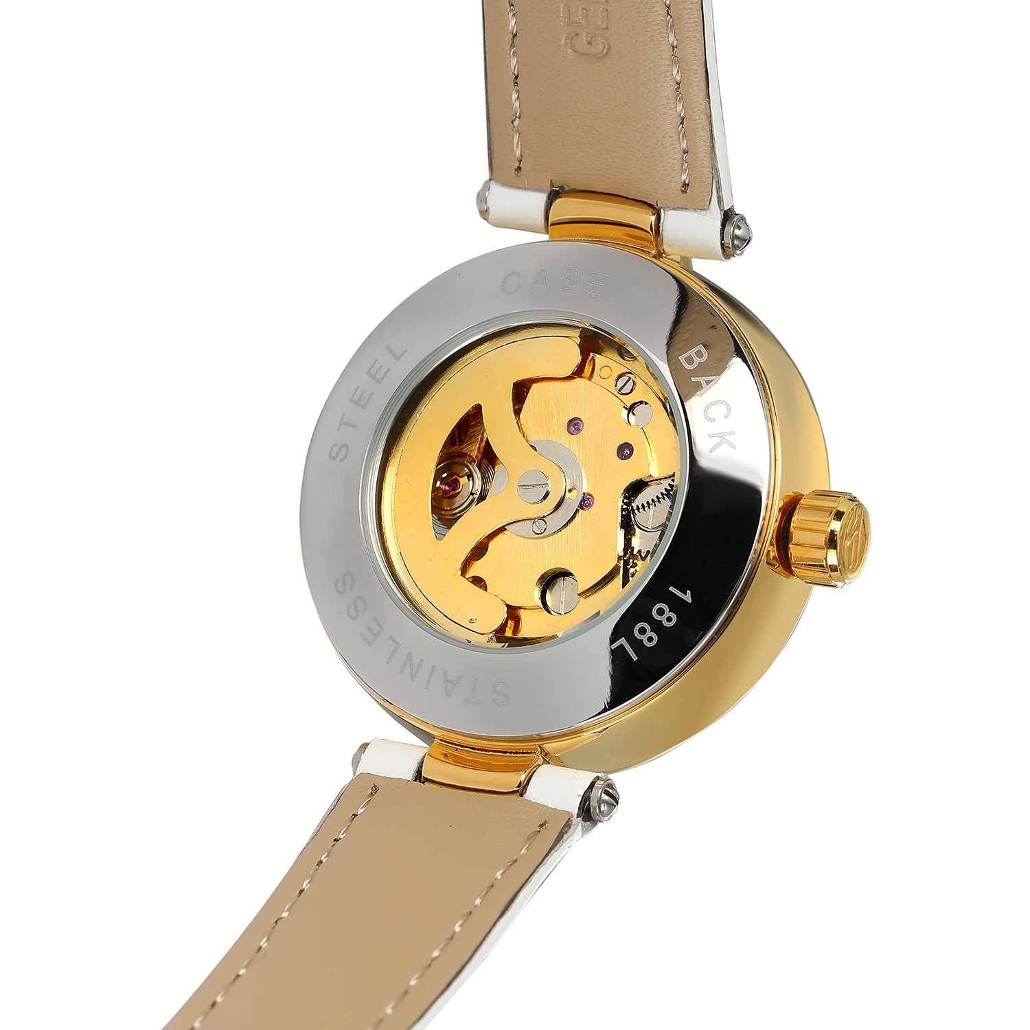 Luxury Brands FORSINING 3D Diamonds Elegant Woman Watch Skeleton Mechanical Automatic Movement Women's Wristwatch Fashion Ladies