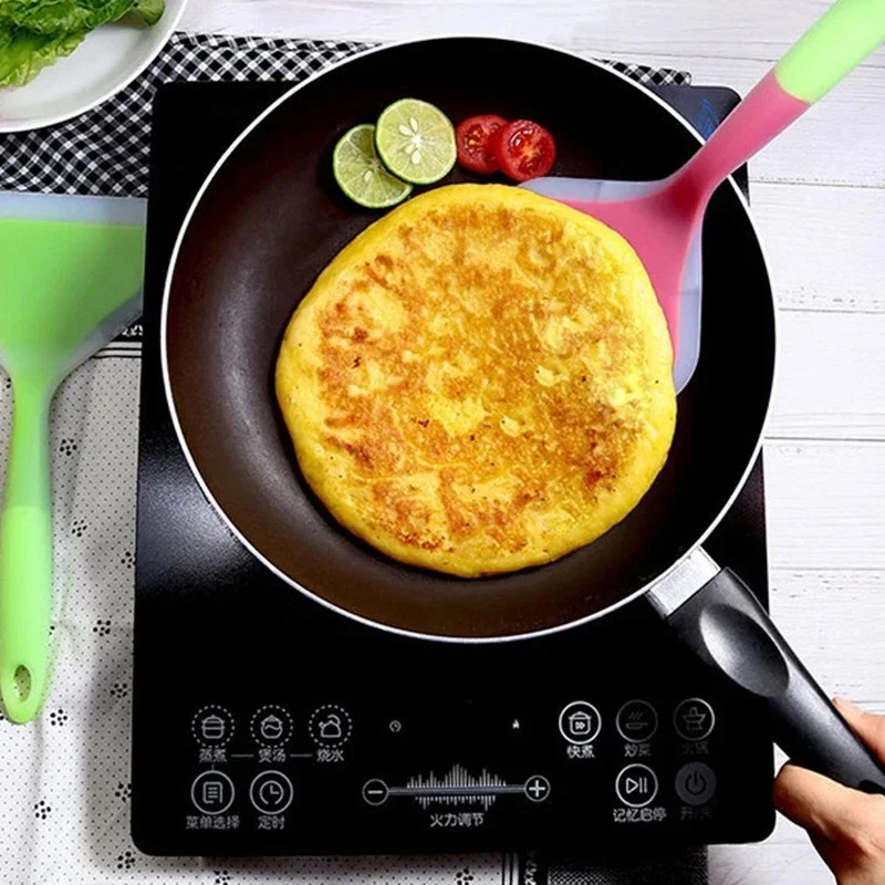 Silicone Spatula for Kitchen Utensils, Dual Color Transparent Handle, Non Stick, Heat-resistant Frying Spatula image 3