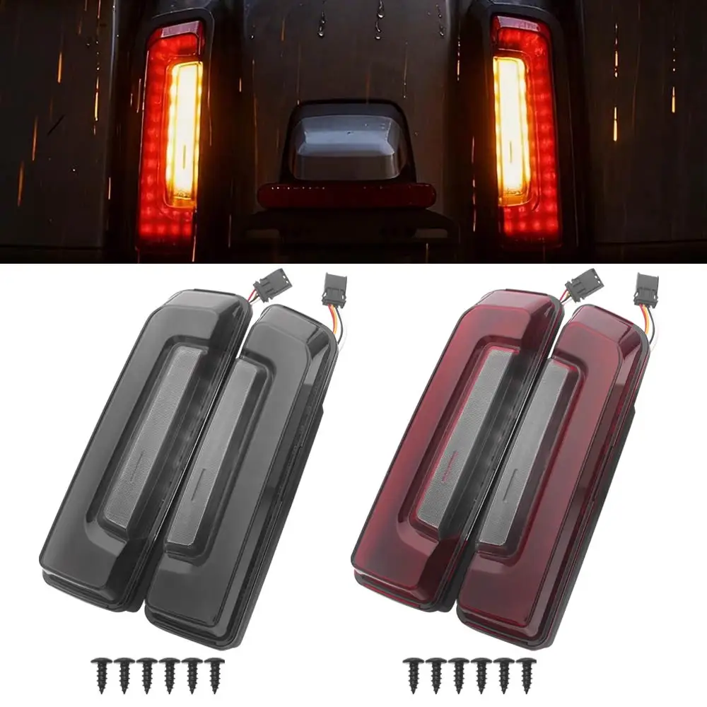 1 Pair Rear Fender Saddlebag LED Tail Lights DRL Brake Signal Lamps For Harley Road Street Glide CVO SE 2023-up Motorcycle Parts