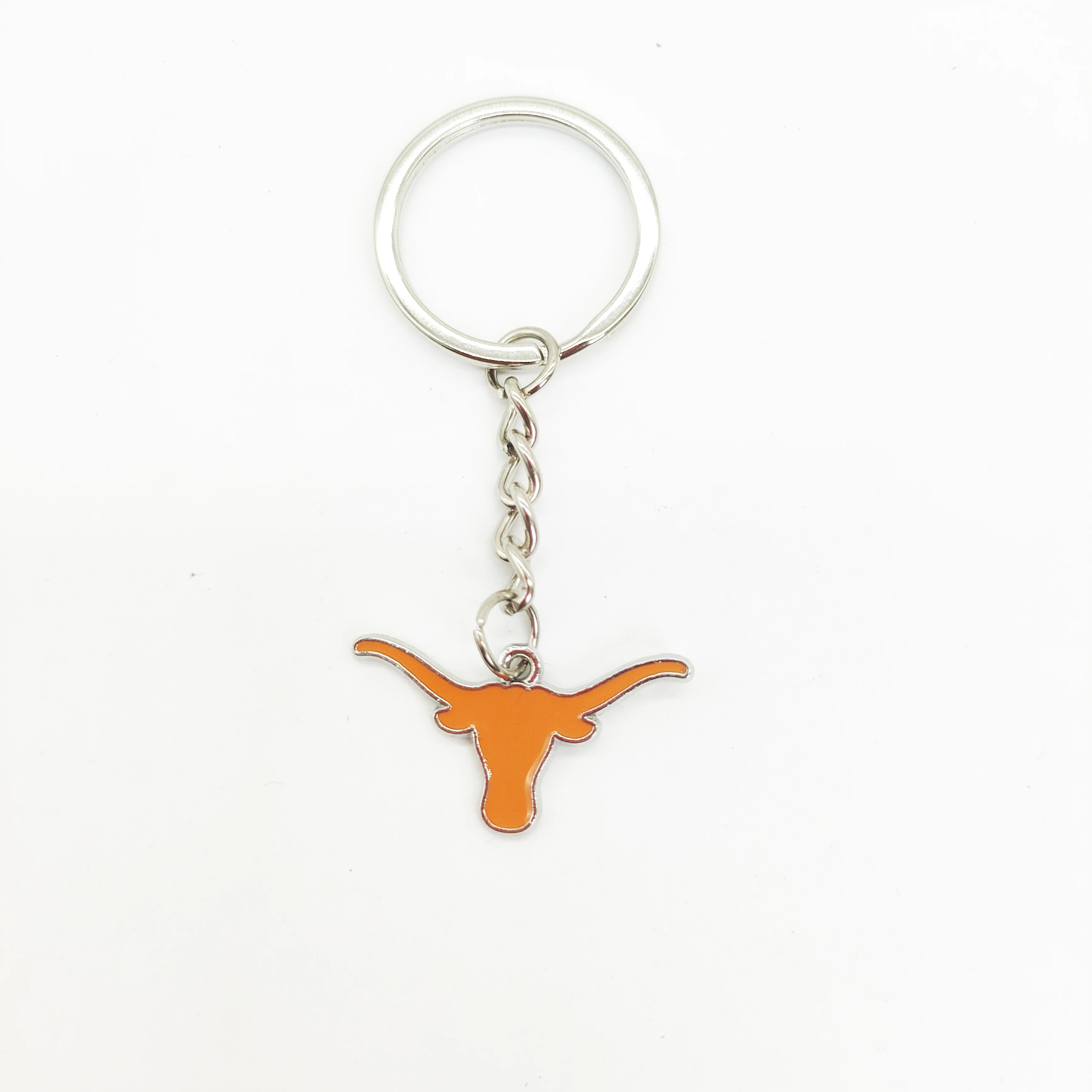 New Fashion Keychain 10pcs/lot Longhorn Sport Charm Dangle Charms Diy Jewelry Accessory Key Chain Enamel Hanging Charms