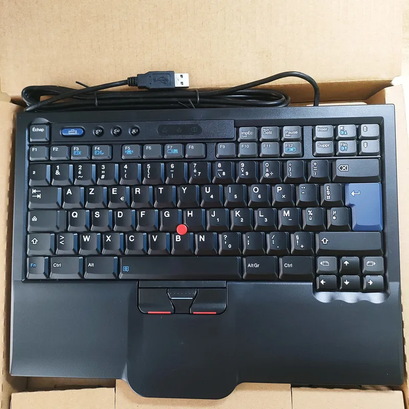 

French AZERTY layout sk-8845cr USB Small Red Dot Wired Keyboard for Lenovo Thinkpad