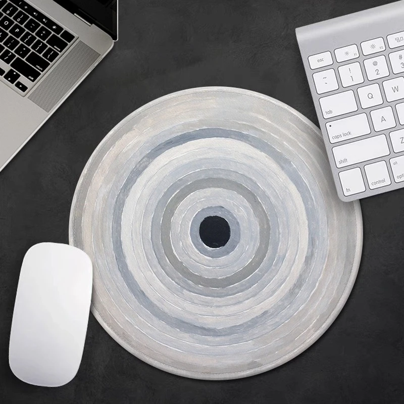 Round Mouse Pad for Girls Small Luxury High-End Computer Desk Pads Office Simple Creative Annual Ring Mousepads