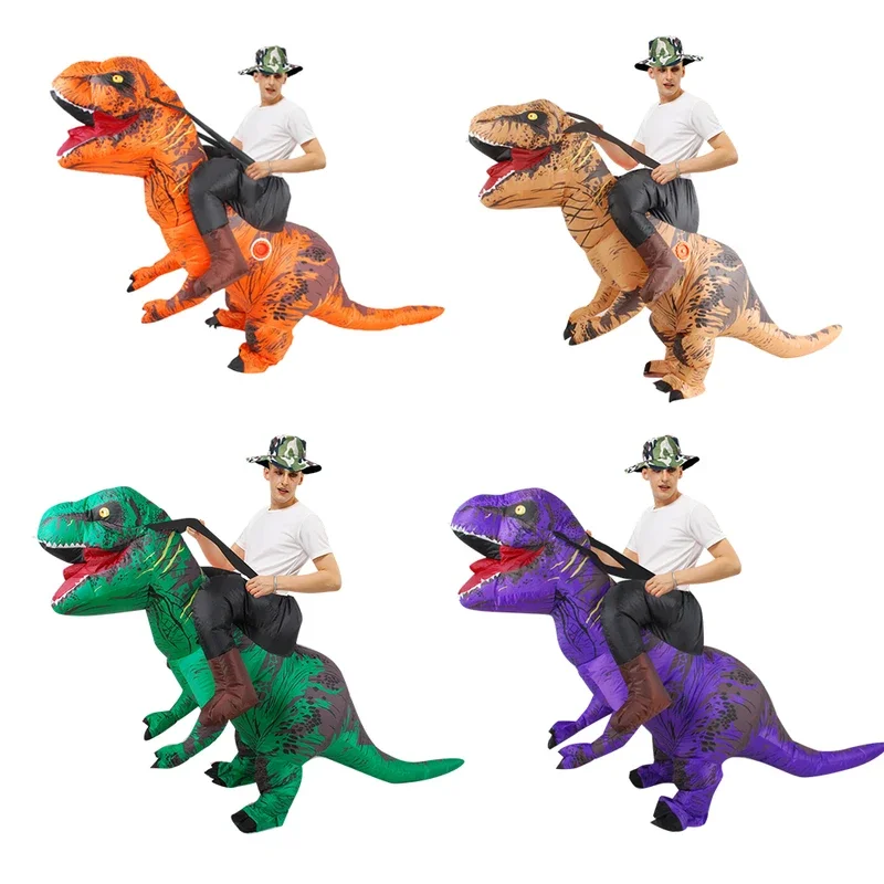 Brown Carry on Me Dinosaur Inflatable Costumes Halloween Cosplay T-Rex Costume Walking Mascot Disfraz for Adult Man Woman@0Z*