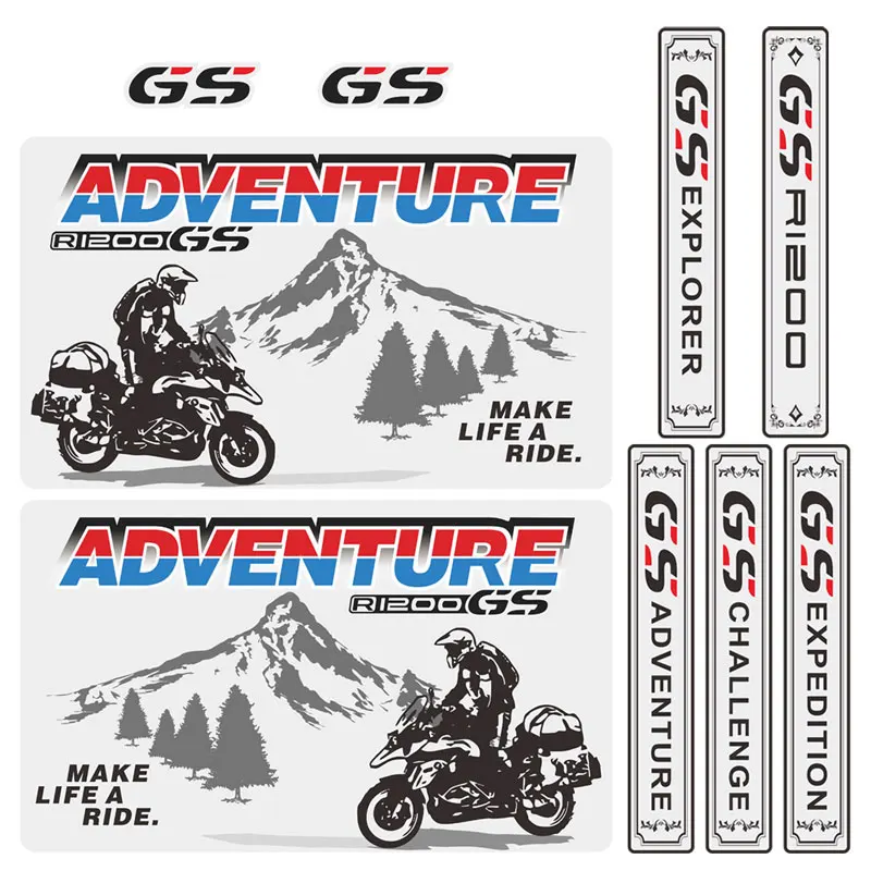 

For BMW R1200GS R1200 GS ADV Adventure R 1200 GSA Trunk Motorcycle Stickers Decal Aluminium Luggage Side Panniers Box Cases