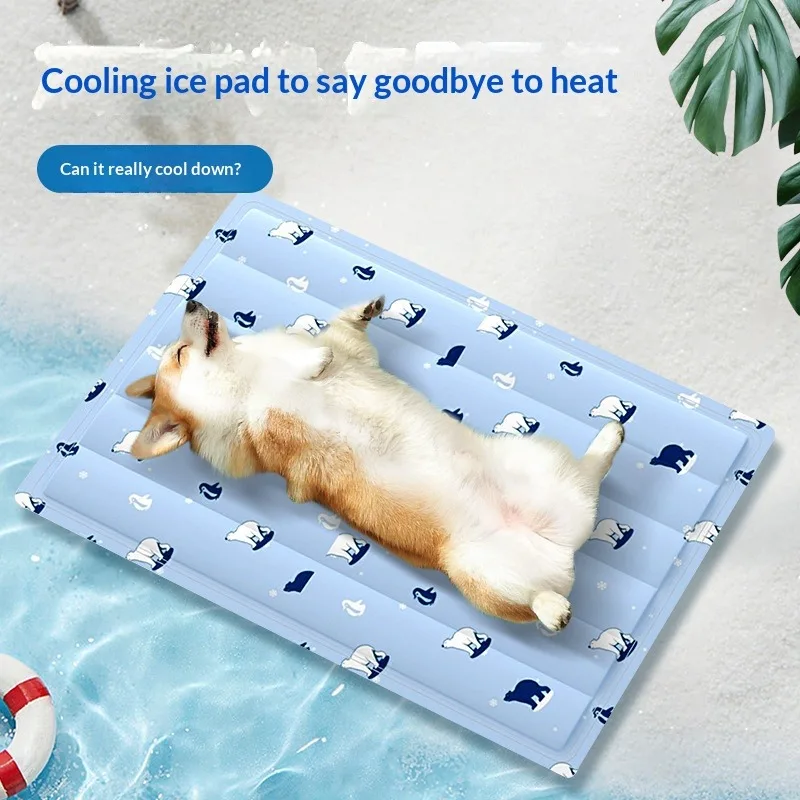 Pet Cooling Mat Ultra Effective Physical Cooling Long Lasting Cool Sensation Even Heat Dissipation Scratch Resistant Bite Proof Summer Home Outdoor Car Use for All Sizes Dogs Cats Heat Relief Sleeping Rest Pad