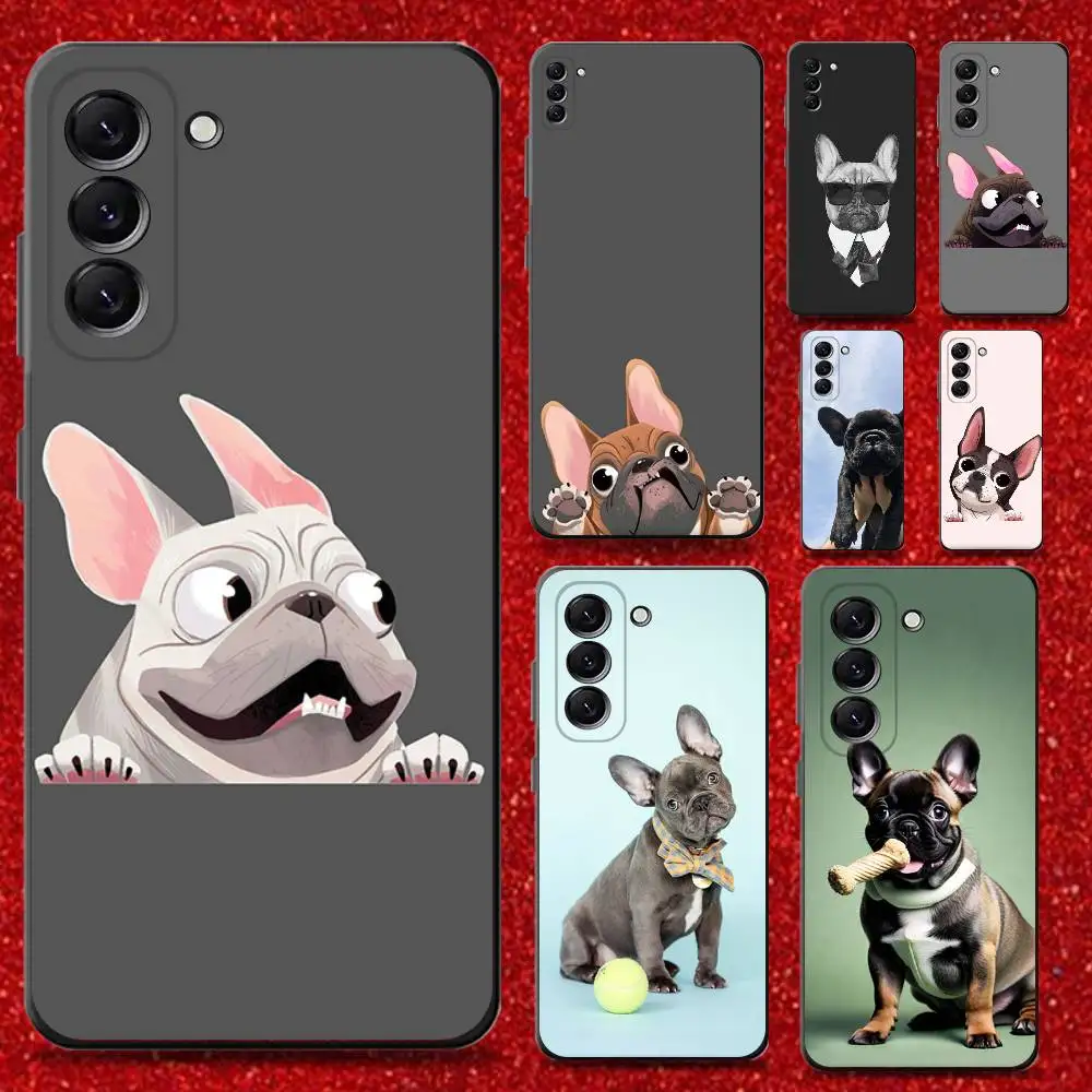 

French Bulldog Dog Pet Phone Case For Samsung Galaxy A13,A21s,A22,A31,A32,A52,A53,A71,A80,Soft Black Shell