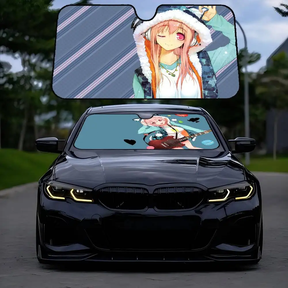 

Аниме игра Super Sonico складной солнцезащитный козырек на лобовое стекло 70x130 см аниме мультфильм фольга автомобильный солнцезащитный козырек защита от солнца