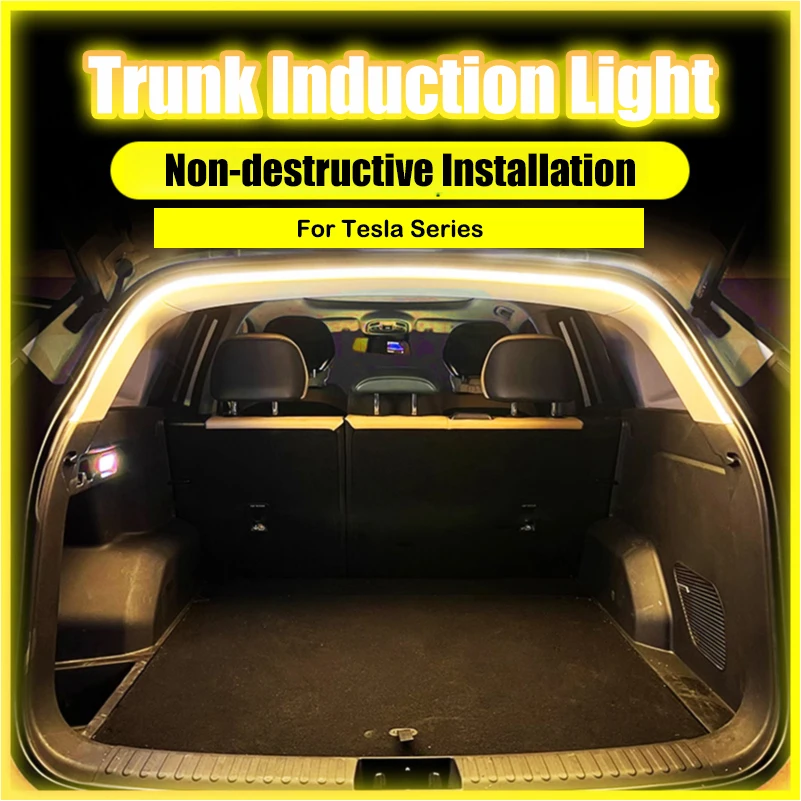 

For Tesla Model 3 Model Y Juniper Trunk Ambient Light Strip Warm LED Hidden Install Non-Destructive Decorative Interior Light