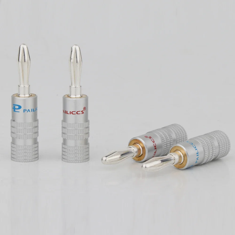 BA1464S High Quality Silver Plated Banana Plug Banana Jack For Max Wire 4MM Speaker Cable
