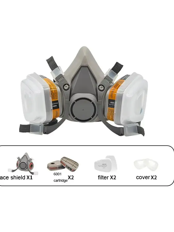 6300 Gas Mask Half Face Mask Chemical Resistant Respirator Mask with Air Purifying function for Home Garden Protection