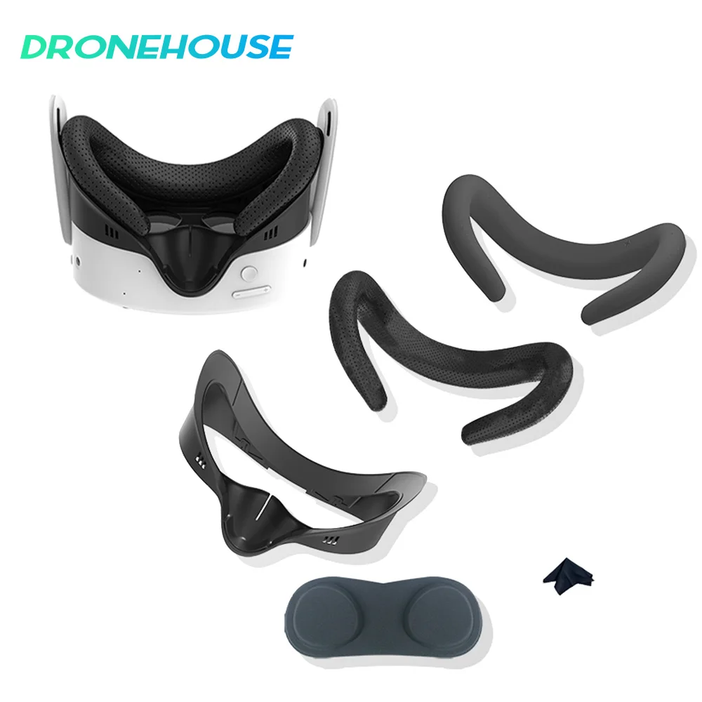 얼굴 인터페이스 높이 조절 가능 얼굴 브래킷, 누수 방지 코 패드, 렌즈 천, 오큘러스 퀘스트 3S VR 액세서리, 6 in 1