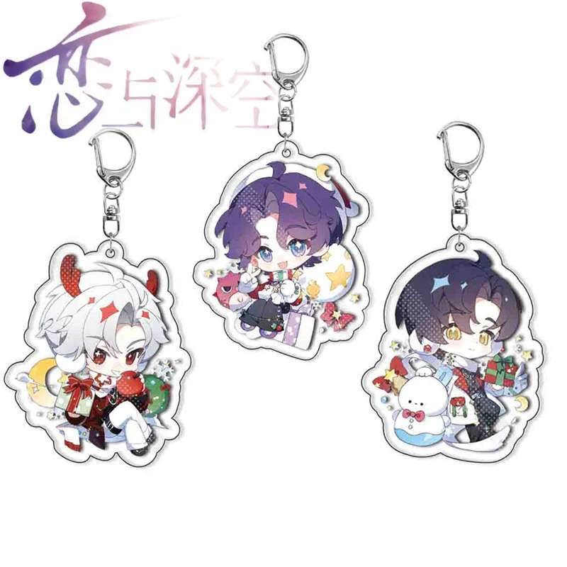 Snowman New Year Scenery Keyring Game Love and Deepspace Xavier Zayne Rafayel Ralayo Sylus Cosplay Key Chain Acrylic Keychain