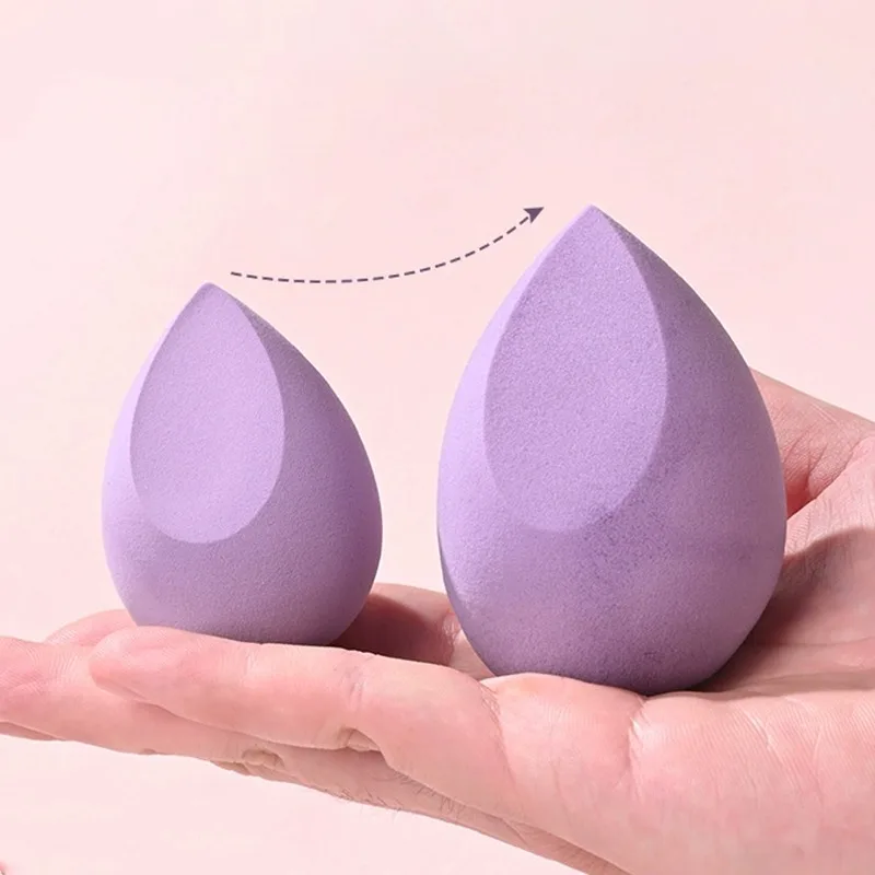 4 pièces/boîte maquillage éponge poudre bouffée sec humide combiné beauté cosmétique boule fond de teint poudre bouffée biseau coupe cosmétique éponge outil