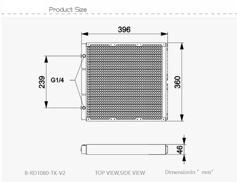 Imagem -06 - Bykski-pc Radiador de Refrigeração de Água Suporte de Linha Ventilador de 12cm Refrigerador Liquild Cobre Completo 1080 46 mm de Espessura B-rd1080-tk-v2