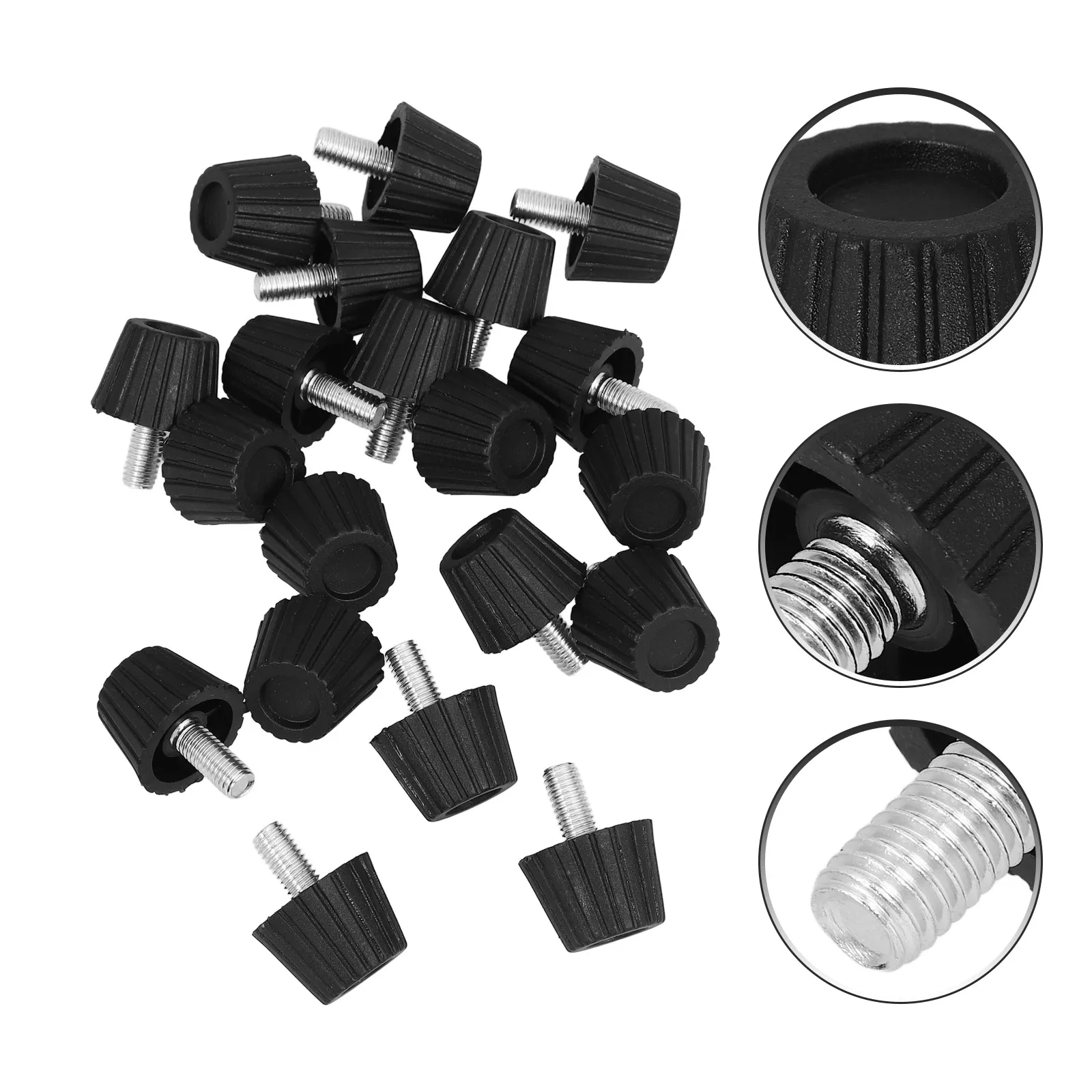 20Pcs Adjustable Furniture Feet Pads Screw in Threaded Levelers for Tables Chairs Sofas Desks Stools Non Slip Silent Floor