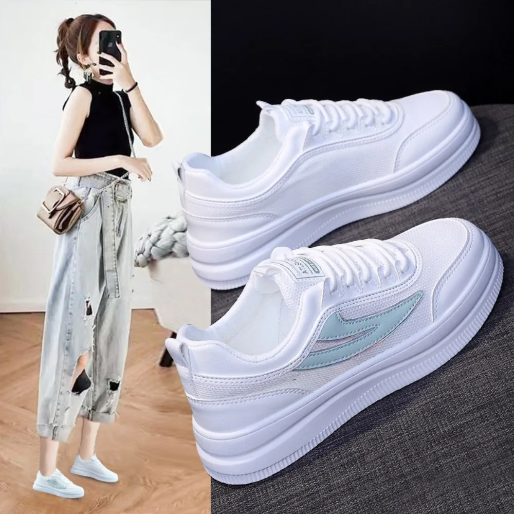 

Women Fashionable and Versatile Korean Version White Shoes New Student Leather Casual Board Shoes Breathable Single Shoes
