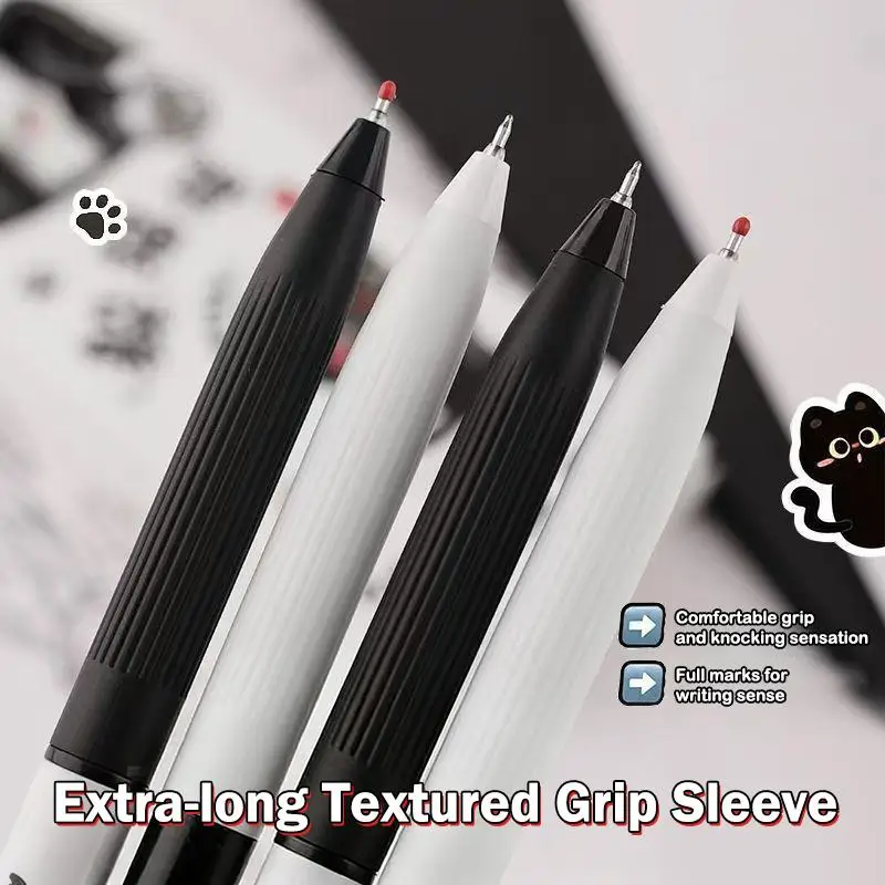 4/12/20Pcs 0.5mm Quick-Dry Black Ink-Smooth Writing Retractable Pens Kawaii Cat Paw Pen School Journaling Birthday Gift view 5