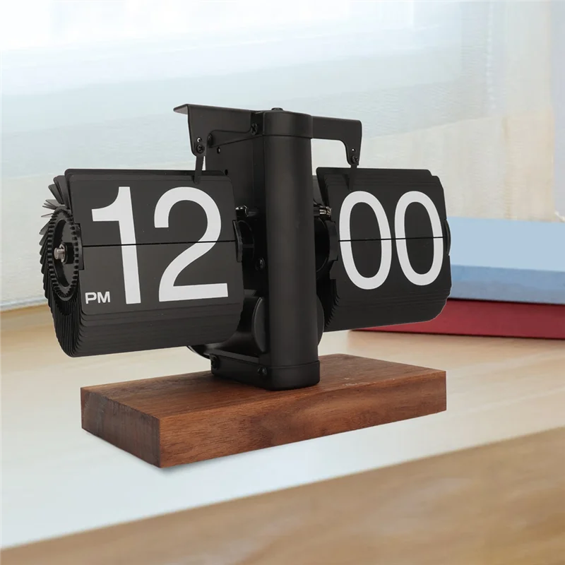 

NEW-Digital Flip Down Clock Retro Automatic Turning Battery Operated Mechanical Clock For Home Room Office Decoration