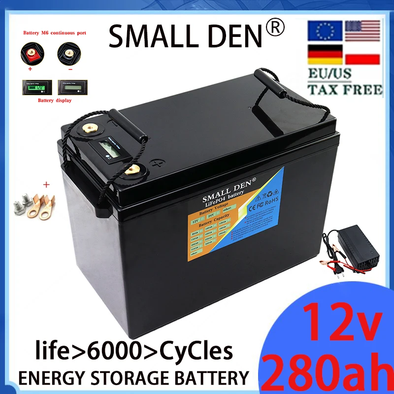 

12V 280Ah lithium iron phosphate battery,lithium power battery,6000 cycles,RV, golf cart,camping car motorboat,off-road off grid