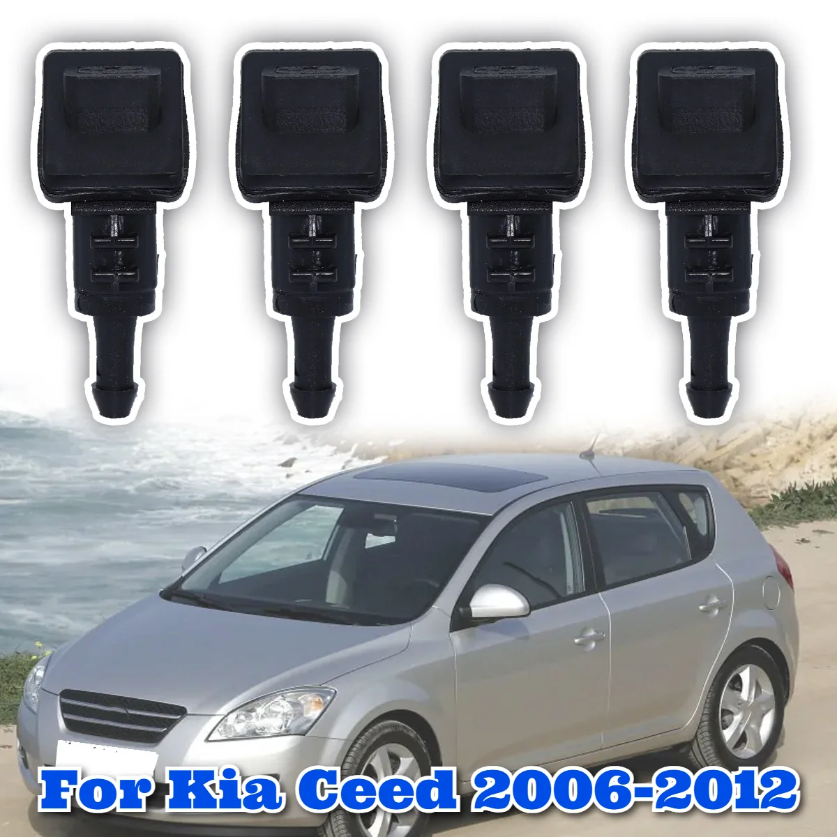 4PCS Front Windshield Windscreen Window Wiper Washer Spray Nozzle Jets Auto Spare Parts Repair Kit For Kia Ceed 2006 2007-2012