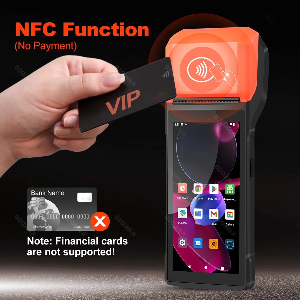 Imagem -04 - Android 13 Pos Pda Terminal 2d Leitor de Scanner com Recibo Térmico Embutido Bluetooth Impressora de Contas Portátil Wifi Nfc Pda Novo 4g