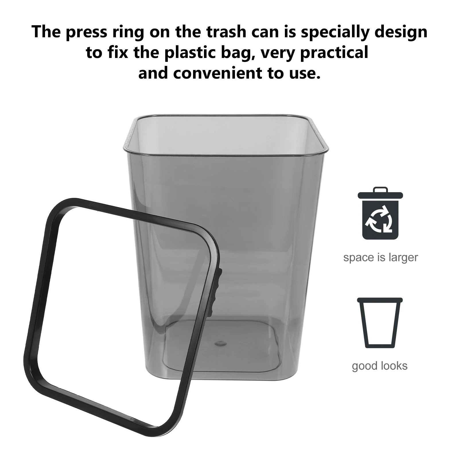 

Large Trash Can Bathroom Kitchen Bin Household Garbage Office Home Rubbish Bedroom