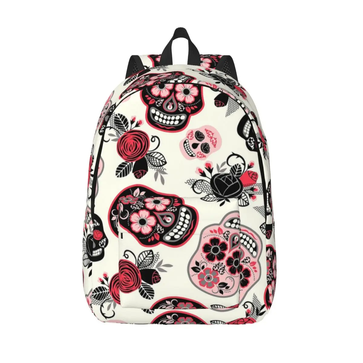 

Day Of The Dead Skulls And Roses Student Backpack School Bag Hiking Travel Daypack for Men Women Bookbag Shoulder Bags