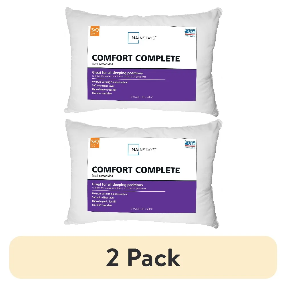 Comfort Complete Bed Pillow Standard Queen Size Premium Soft Support for Sleeping