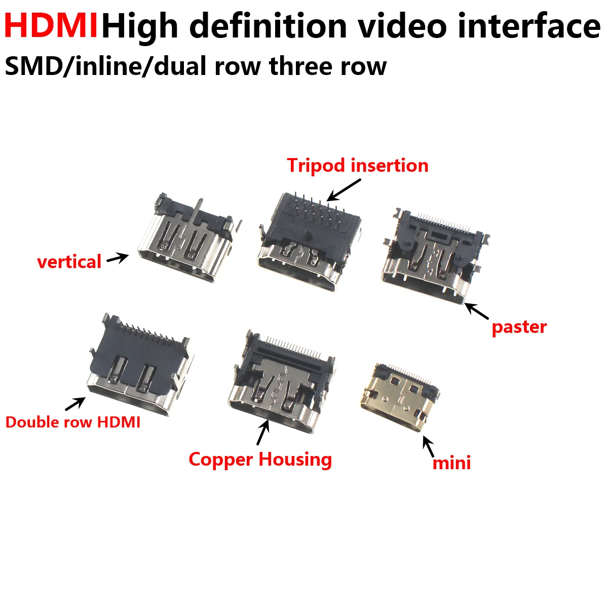 

20pcs HDMI 19Pin 20P Male Plug Connector HDMI Female Test Socket Jack HDMI Repair Replacement Soldering PCB Board DIY Part