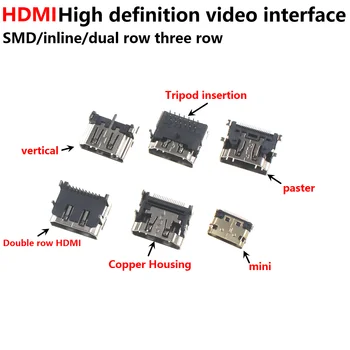 Hdmi-オスプラグ付きメスコネクタ,オスプラグ用,19ピン,20p,HDMI修理用,PCBマザーボード,DIY,20個