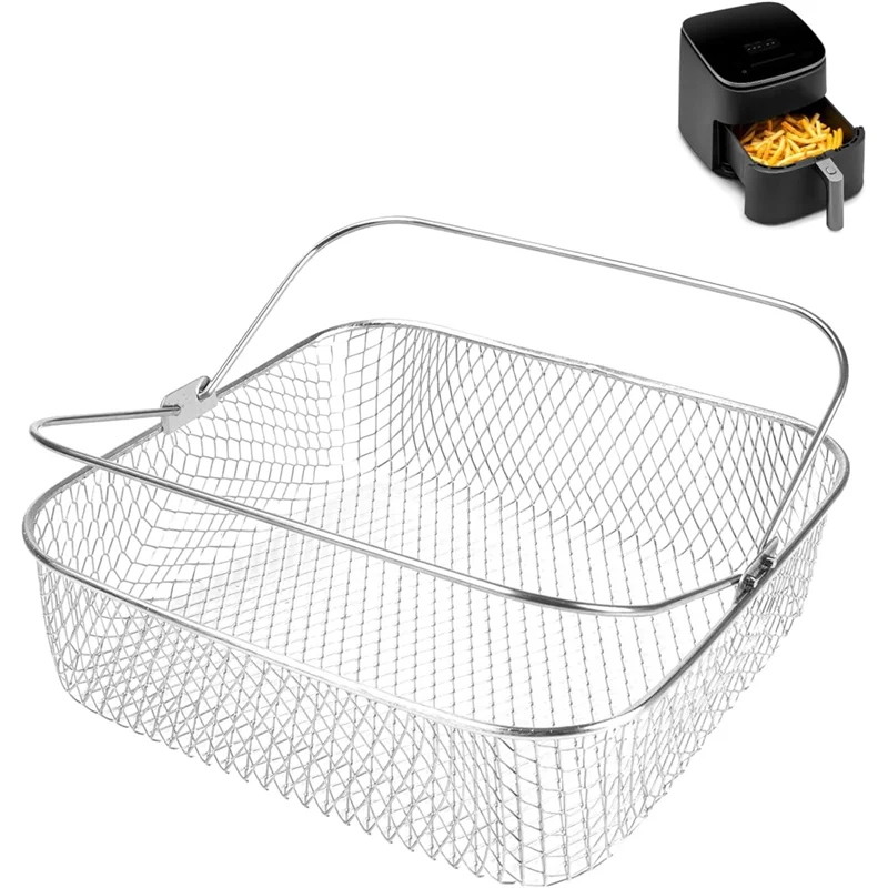 سلة شبكية من الاستانلس استيل Forinstant Vortex COSORI 5.8- 6QT سلة ملحقات مقلاة الهواء مع مقبض مقلاة عميقة Partsa83x
