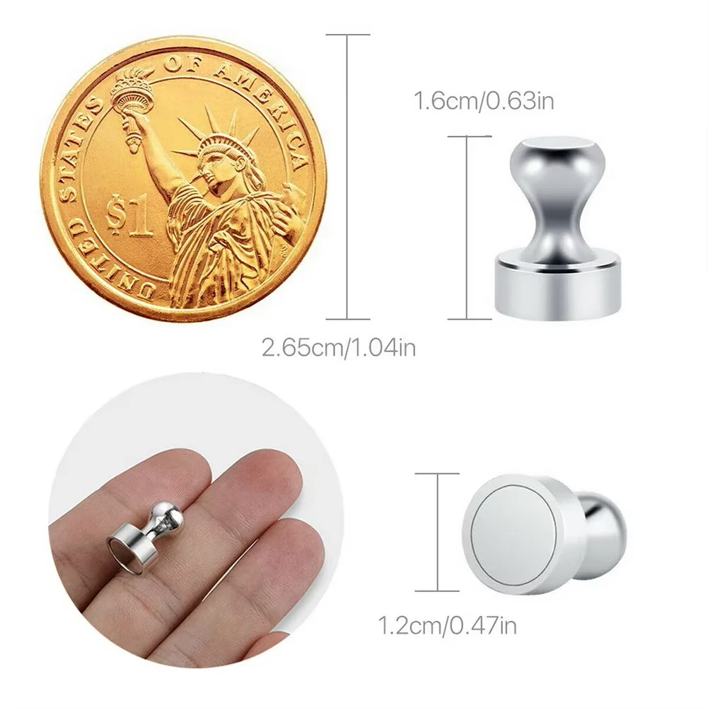 2/5 Pcs Metal Strong Neodymium Fridge Magnets Pushpin Thumbtack Whiteboard Refrigerator Sticker Office Magnetic Push Pins