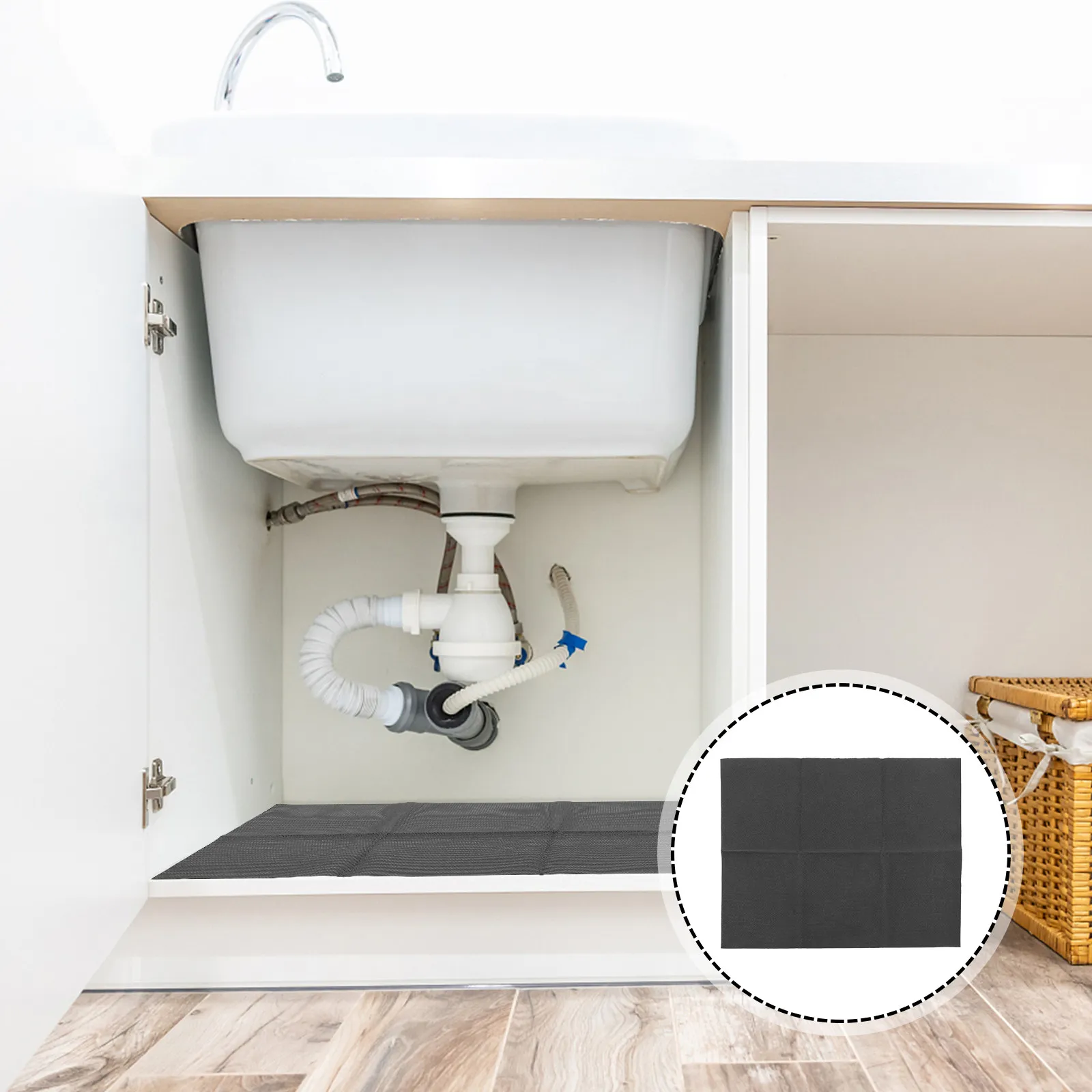 Under Sink Mat Waterproof Kitchen Cabinet Mat Washable Non-Slip Drawer Liner Dustproof Moisture-Proof Anti-Scratch Table Shelf