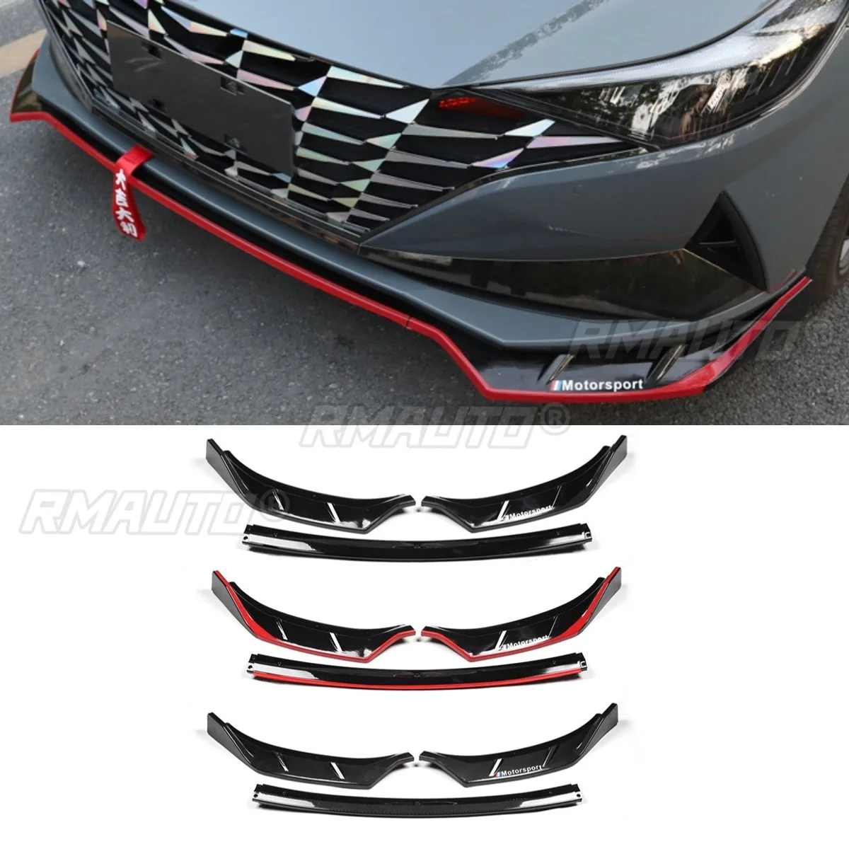 

Передний бампер автомобиля, спойлер, крышка бампера, защита передней губы, комплект кузова, совместимый с Hyundai Elantra 2021, автомобильные аксессуары 7-го поколения