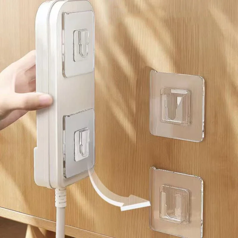 Double Sided Adhesive Wall Hooks Hanger Strong Transparent Suction Cup Storage Socket Hooks Bathroom Kitchen Bedroom Hook Kit