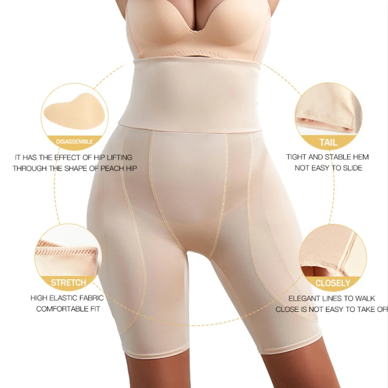 Body Shaper ผู้หญิงกางเกงกระชับสัดส่วนสะโพกอวบ Pad Butt Lifter เซ็กซี่สูงเอว Cincher Panty Tummy Control Corset Shapewear