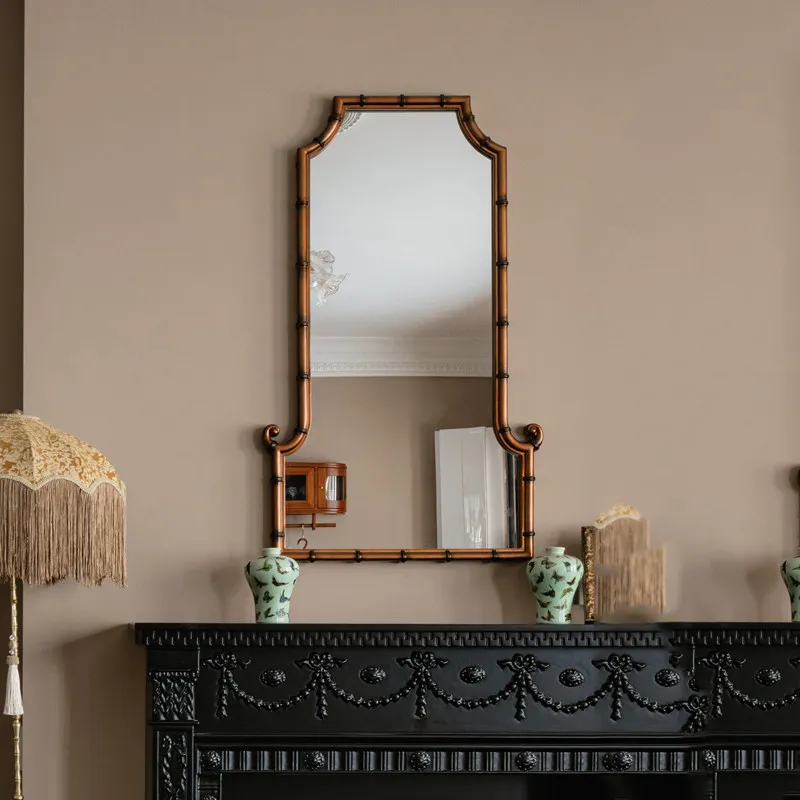 Neoclassical bathroom medieval bamboo cosmetic mirror porch aisle mirror restaurant corridor  fireplace decorative