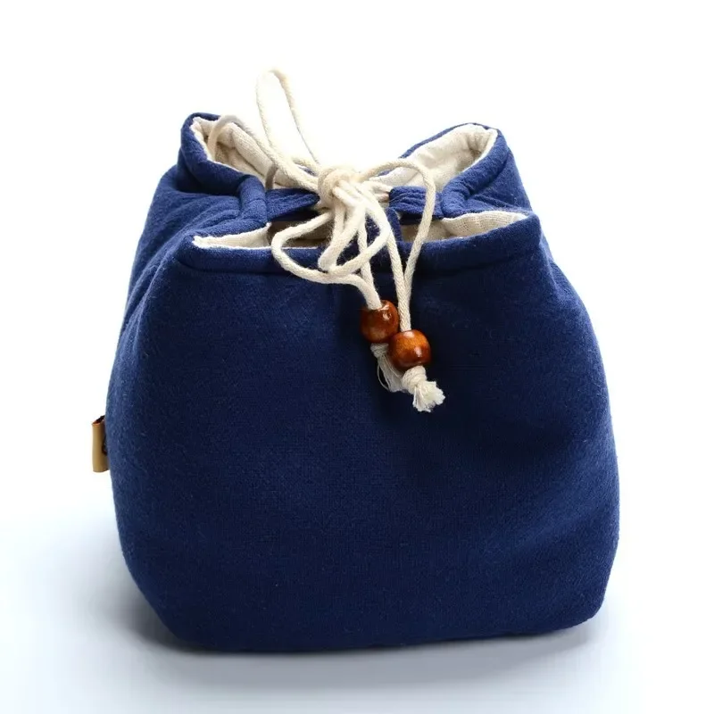 One Pot Four Cups Linen Pouch Teacup Bag Teapot Cloth Bag Portable Travel Zen Teaware Travel Tea Set