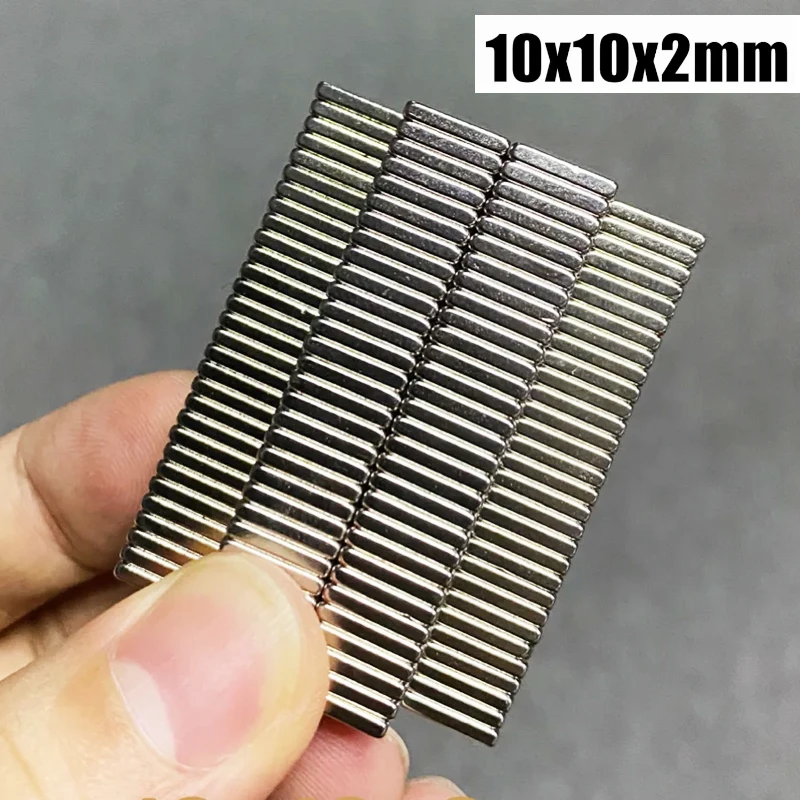 10x10x2mm 5/10/20/50/100/200/500/1000pcs Powerful Strong Block Square Neodymium Magnet 10*10*2 Magnets Permanent Magnetic