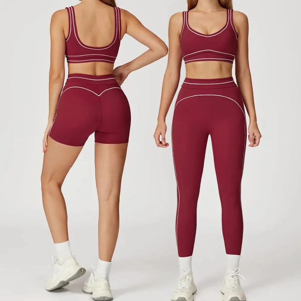 Yoga Suit Women Tracksuit Sports Bra High Waist Legging Shorts Outfit Gym Set Fitness Running Workout Clothes Push Up Sportswear