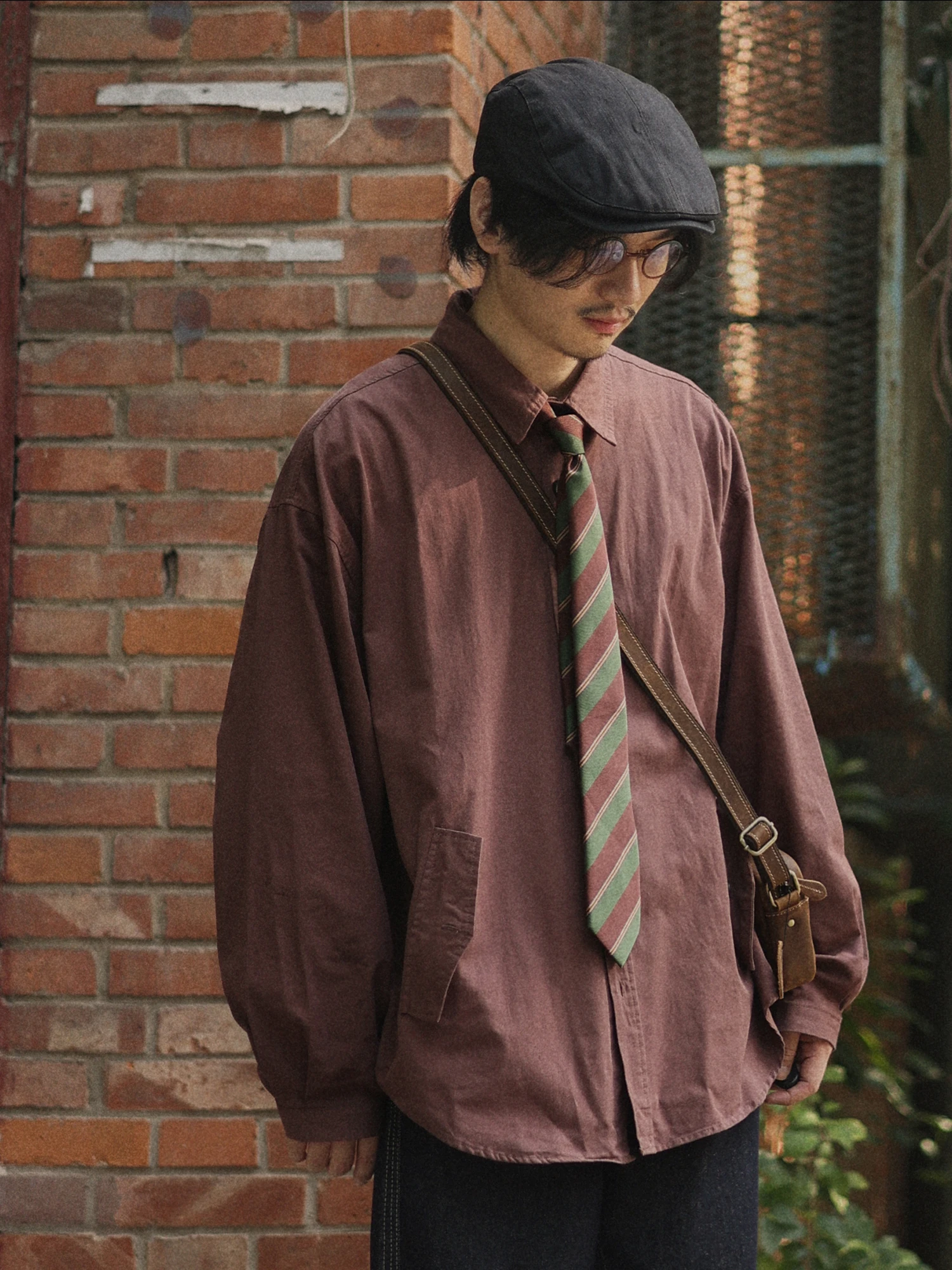 

Retro Loose Cotton Shirt for Youth with Pocket Men's Workwear Outerwear Autumn New Style Japanese Loose Shirt Couple's Style
