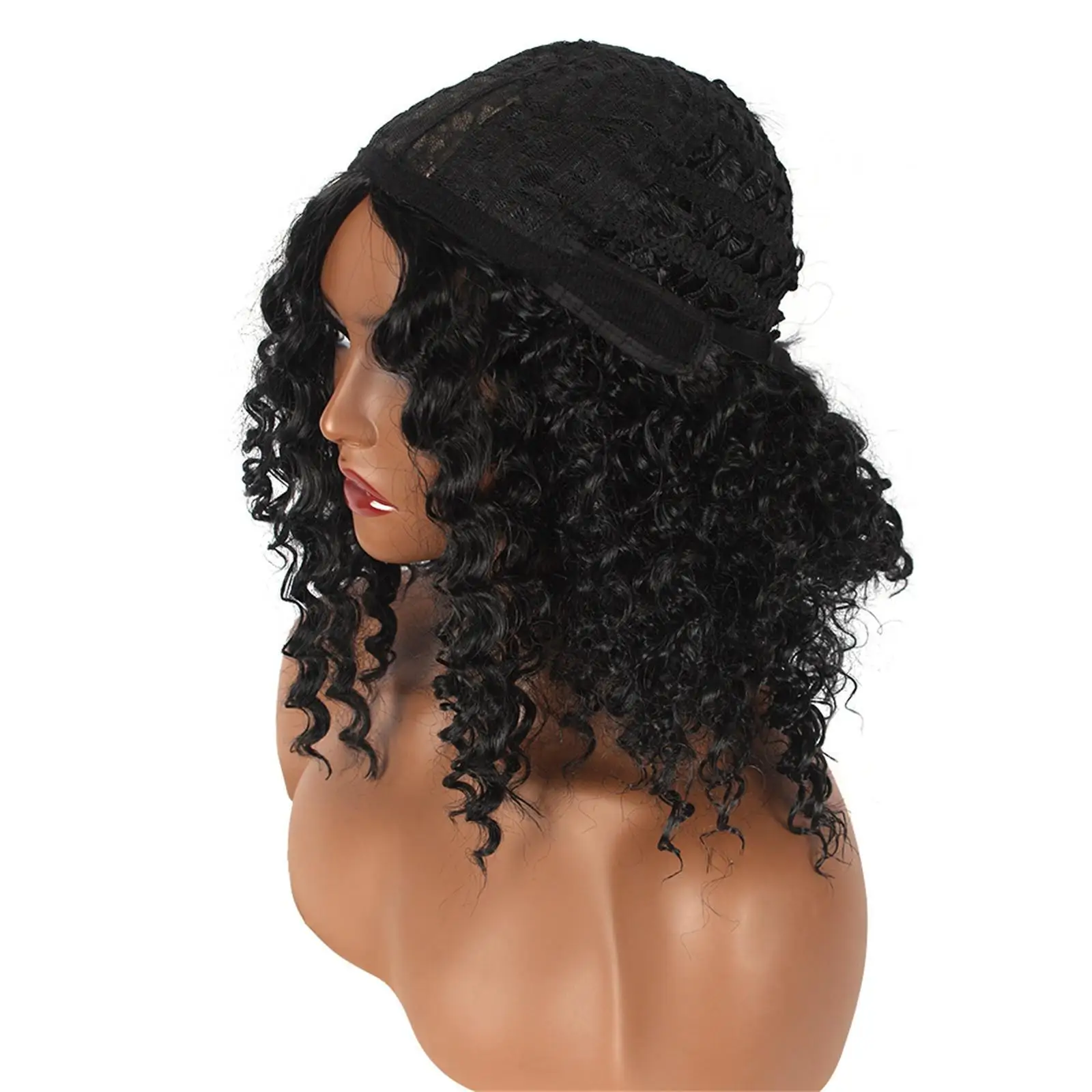 Front Curly Wig Curly Wig 11.81inch Lady Comfortable Curly Hairpieces Long Curly Hair for Dating Weddings Work Concerts