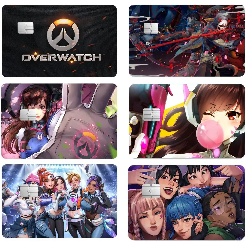 Game Overwatch 1 Set Of 4 Pcs Credit Card Skin Stickers For VISA Bank Card Waterproof Sticker Anti-scratch Women Gift