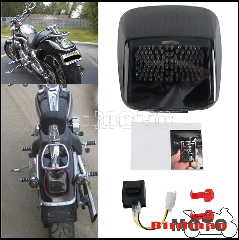 

Motorcycle LED Taillight Integrated Turn Signal Indicator For Harley Deuce All Years V-ROD 2002-2011 Smoke Rear Brake Stop Lamp