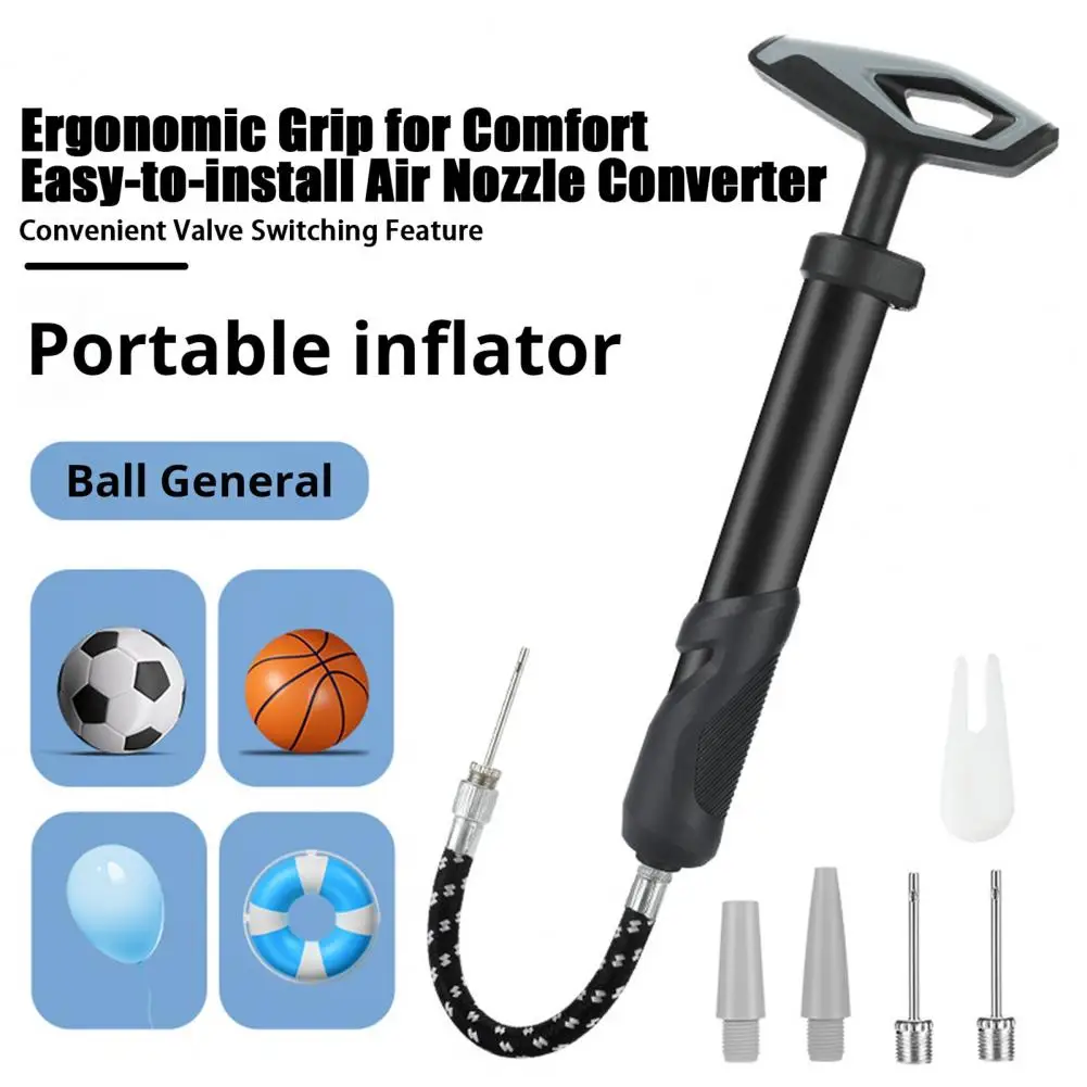 1 PC Portable Ball Pump Set Flexible Pants Volleyball Football Basketball With Needle Hand Air Pump Durable Balloon Ball Rugby